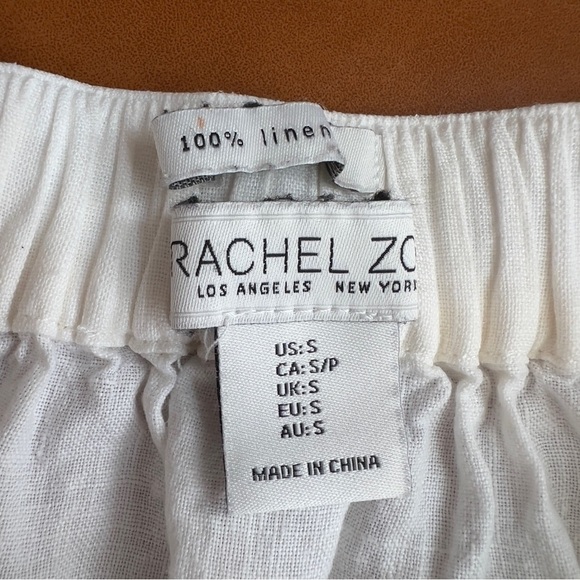 Rachel Zoe Women’s White Pink & Tan Striped 100% Linen Button Front Skirt Size S - Picture 4 of 12